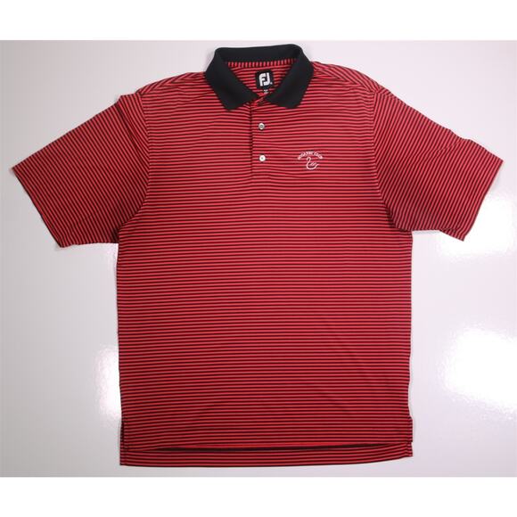Footjoy Titleist Acoaxet Club Red Striped Golf Polo Shirt Men's Medium - Picture 3 of 9